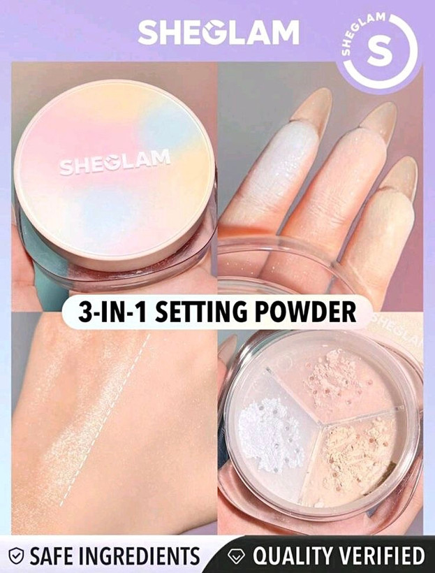🐇پودر فیکس اورجینال ۳ در ۱ شیگلم(Sheglam) ۳ رنگ، مدل Radiance Ring