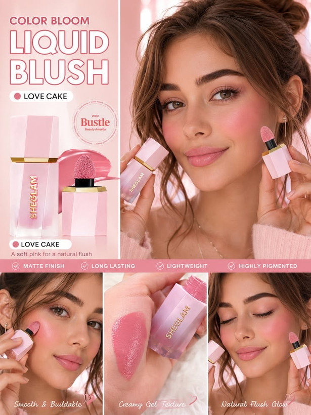 🎀رژگونه مایع اورجینال لاو کیک شیگلم (SHEGLAM) Color Bloom (پیگمنت بالا و فینیش مات) نقد و بررسی + نحوه استفاده
