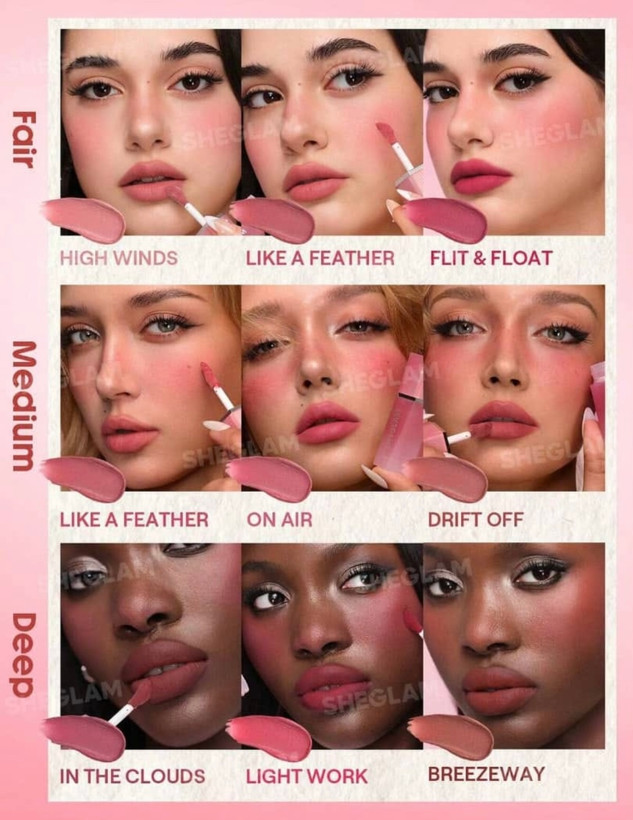 🍓موس لب و گونه اورجینال شیگلم Sheglam Air Plush Lip & Cheek Mousse
